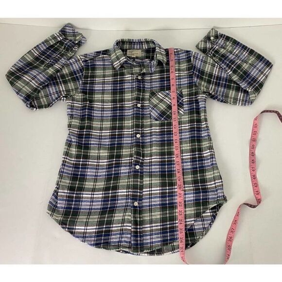 Current / Elliot Flannel Shirt Wear for Love / Love for Wear Green Blue - Size 1 - Picture 6 of 6